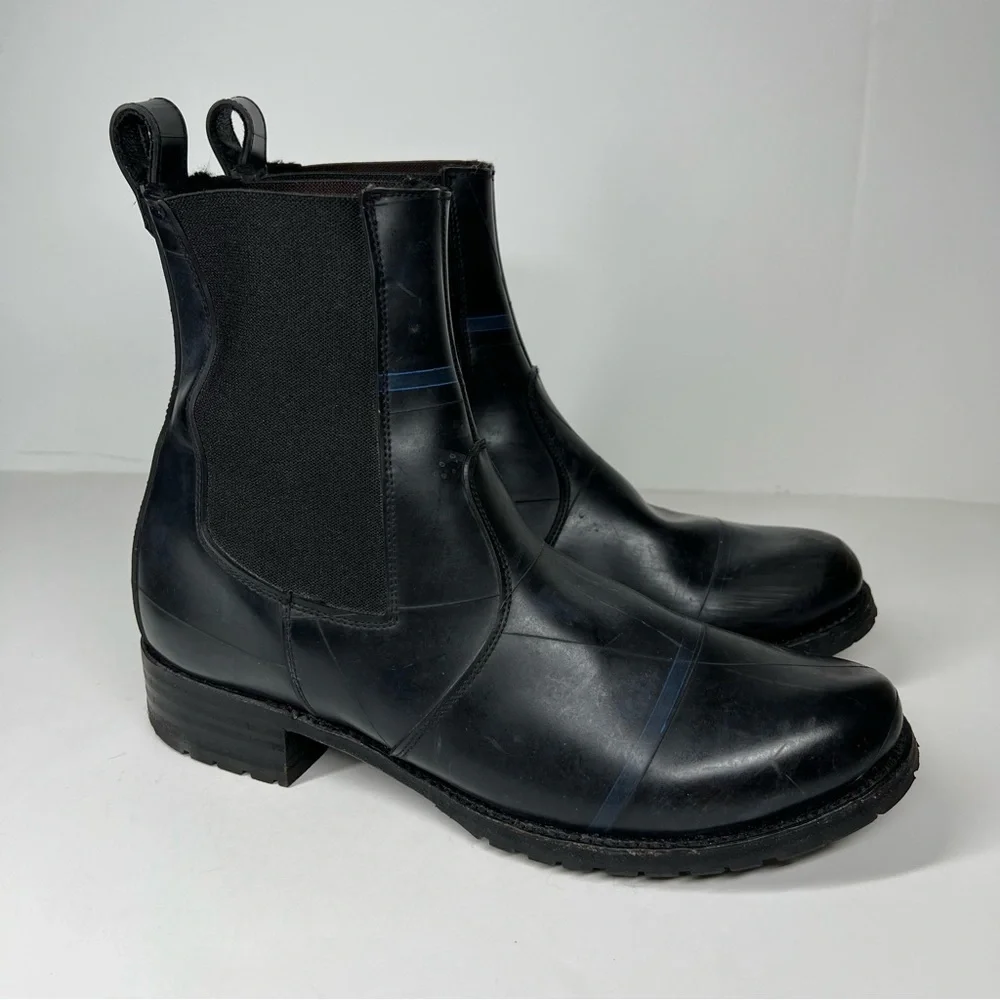 SYLVEN NEW YORK Raen Faux Fur Lined Chelsea Rain Boot In Black Womens Size 11